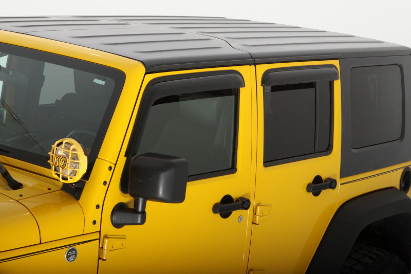 Load image into Gallery viewer, AVS 07-18 Jeep Wrangler Unlimited Ventvisor Outside Mount Window Deflectors 4pc - Smoke
