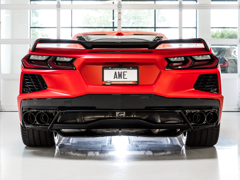 Load image into Gallery viewer, AWE Tuning 2020 Chevrolet Corvette (C8) Track Edition Exhaust - Quad Diamond Black Tips
