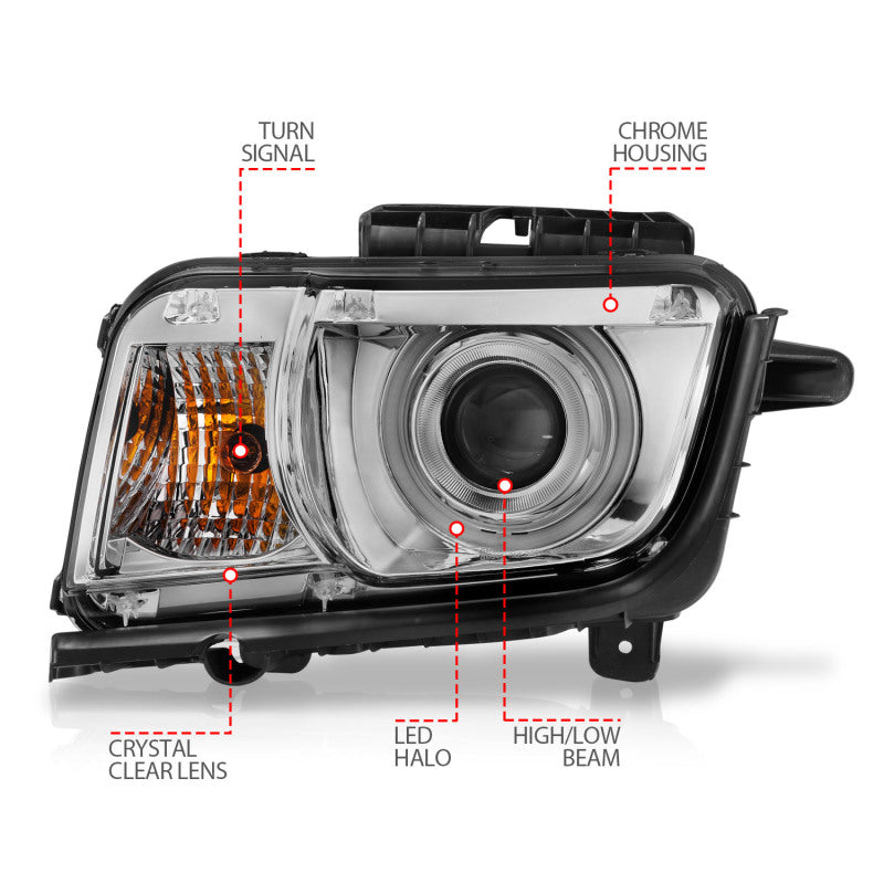 Load image into Gallery viewer, ANZO 2010-2013 Chevrolet Camaro Projector Headlights w/ Halo Chrome (CCFL)
