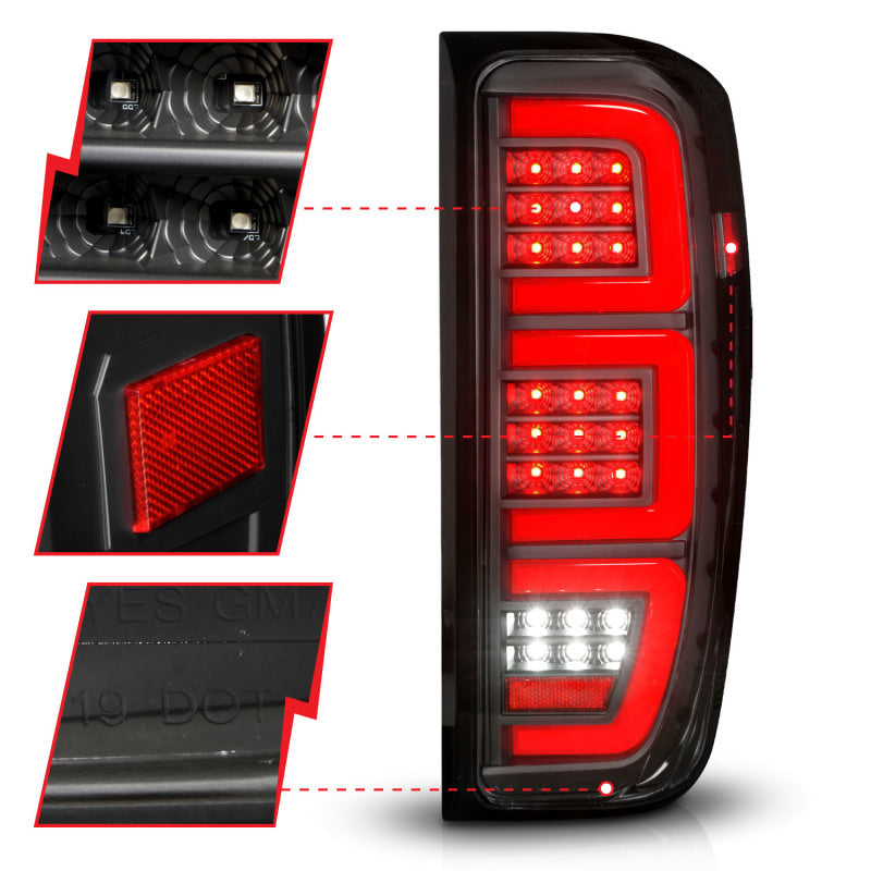 Load image into Gallery viewer, Anzo 19-23 GMC Sierra 1500/2500HD/3500HD Black Replacement Full LED Bar Tail Light
