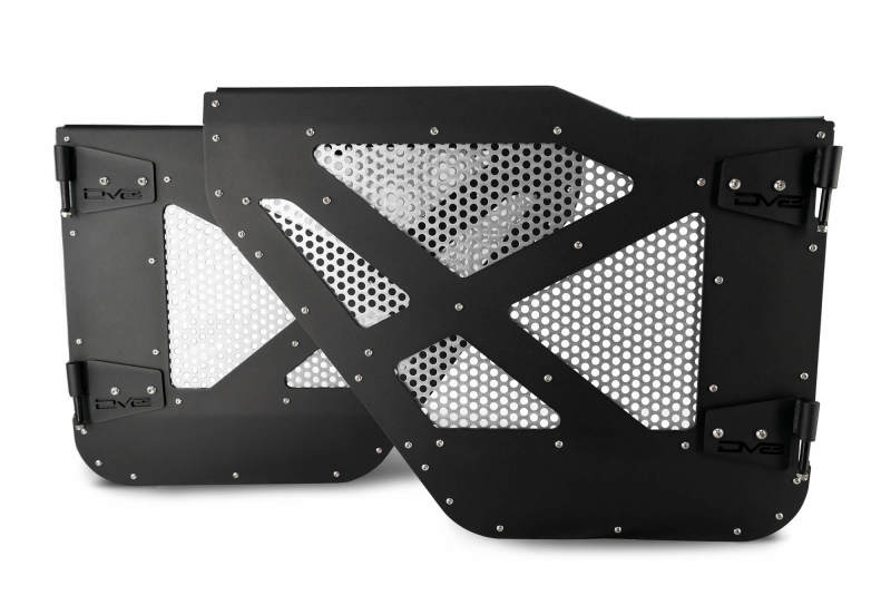Load image into Gallery viewer, DV8 18-22 Jeep 4 Door JL/JT Aluminum Half Doors with Perforated Mesh Rear

