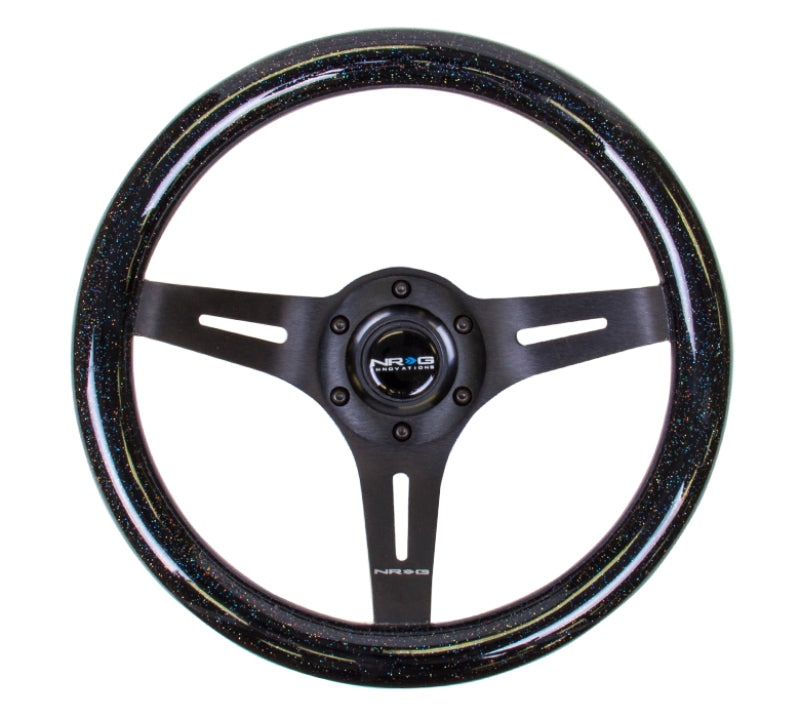 Load image into Gallery viewer, NRG Classic Wood Grain Steering Wheel (310mm) Black Sparkle w/Blk 3-Spoke Center
