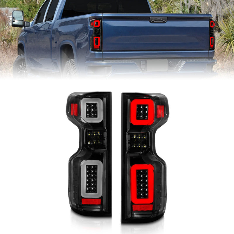 Load image into Gallery viewer, ANZO 19-21 Chevy Silverado Work Truck Full LED Taillights Blk Housing Clear Lens G2 (w/C light Bars)
