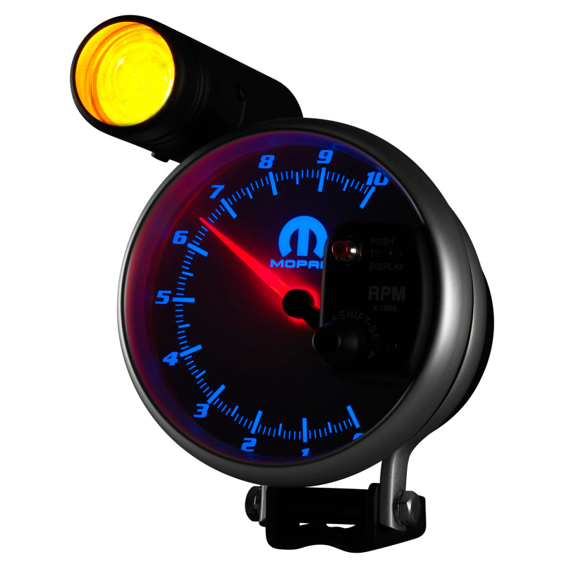 Load image into Gallery viewer, AutoMeter Gauge Tachometer 5in. 10K RPM Pedestal W/ Ext. Shift-Lite White Mopar
