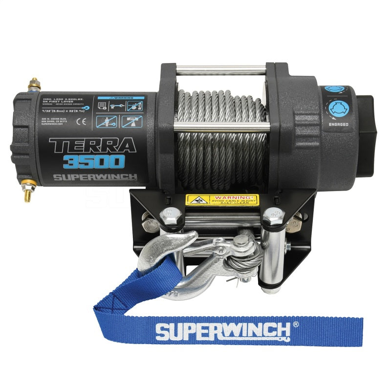 Load image into Gallery viewer, Superwinch 3500 LBS 12V DC 7/32 in x 32 ft Steel Rope Terra 3500 Winch - Gray Wrinkle
