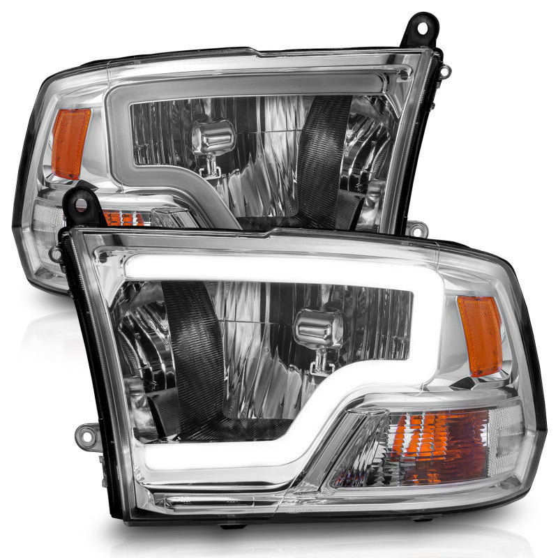 Load image into Gallery viewer, ANZO 2009-2018 Dodge Ram 1500/ 2500/ 3500 Crystal Headlights w/ Light Bar Chrome Housing
