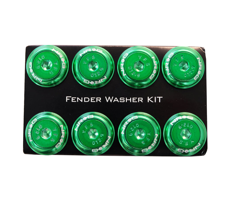 Load image into Gallery viewer, NRG Fender Washer Kit w/Color Matched M8 Bolt Rivets For Plastic (Green) - Set of 8
