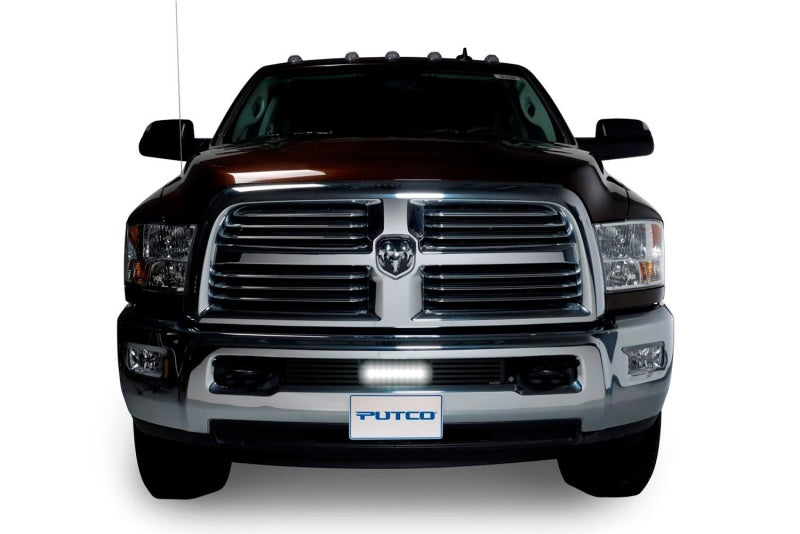 Load image into Gallery viewer, Putco 11-18 Ram HD - SS - Bar Style Bumper Grille Inserts w/ 10in Luminix Light Bar (Black)
