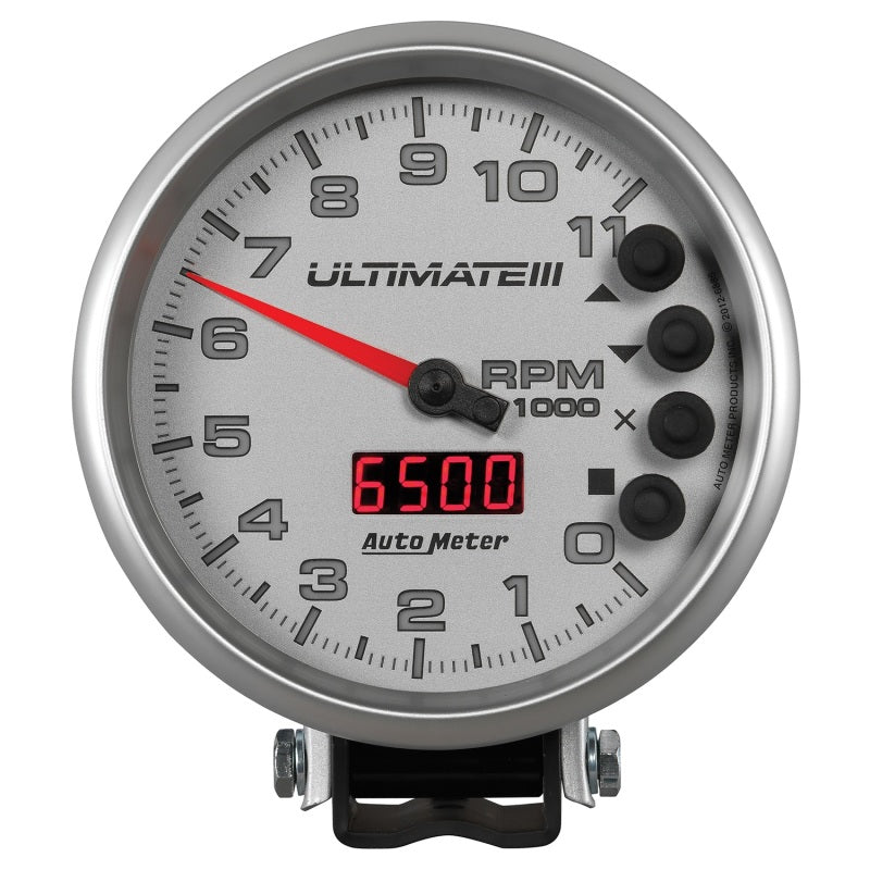 Load image into Gallery viewer, Autometer 5 inch Ultimate III Playback Tachometer 11000 RPM - Silver
