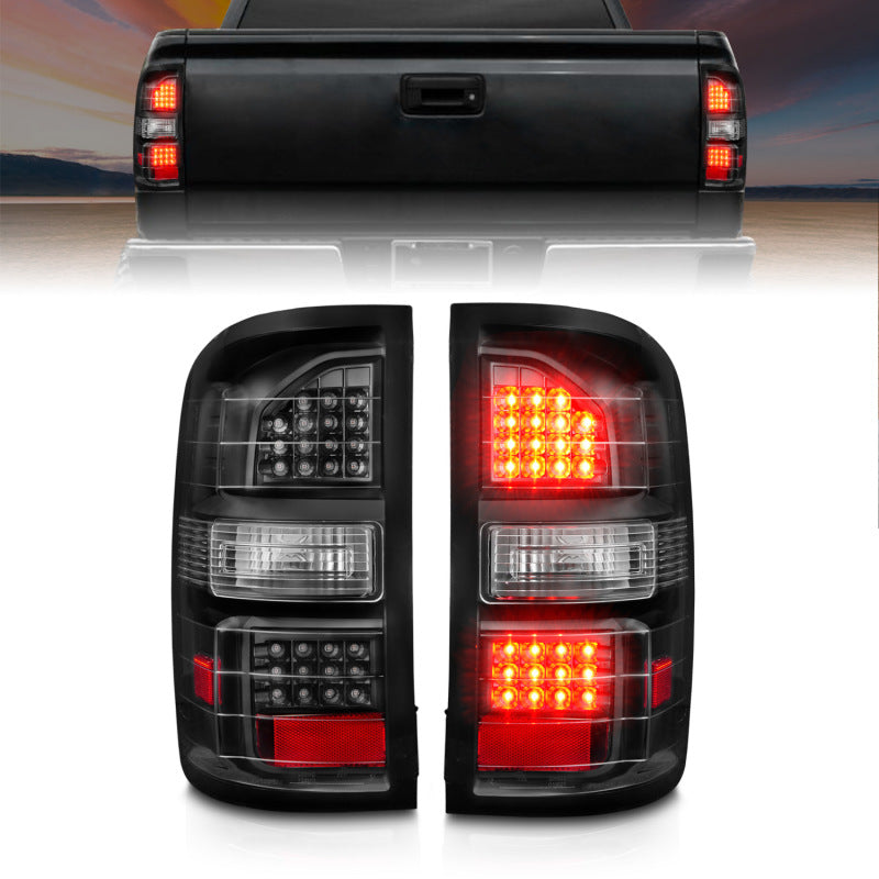 Load image into Gallery viewer, ANZO 2014-2018 GMC Sierra LED Tail Lights Black Housing Clear Lens
