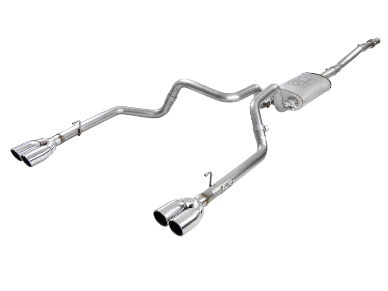 Load image into Gallery viewer, aFe Vulcan Series 3in-2-1/2in 304 SS Cat-Back 2019 GM Silverado 1500 V8-5.3L w/ Polished Tips
