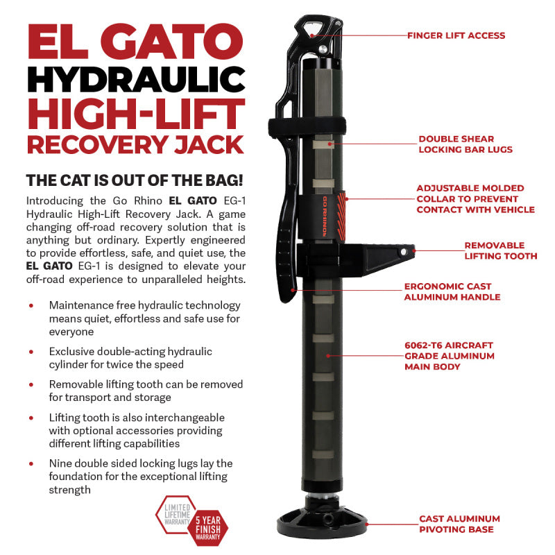 Load image into Gallery viewer, Go Rhino Xventure Gear EG1 El Gato Hydraulic Jack - Graphite
