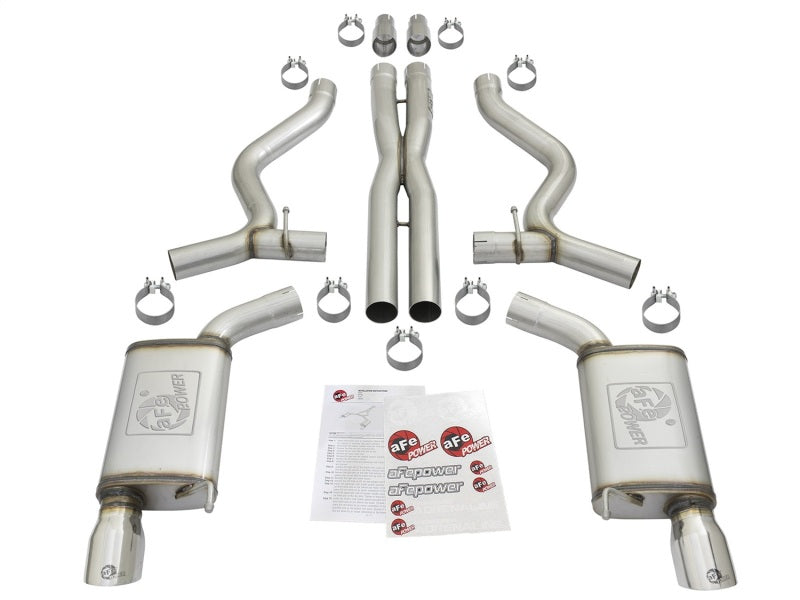 Load image into Gallery viewer, aFe MACHForce XP 3in Sport Tone Cat-Back Exhausts w/ Polished Tips 15-17 Ford Mustang V6/V8
