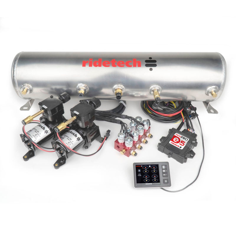 Load image into Gallery viewer, Ridetech RidePro E5 Air Ride Suspension Control System 5 Gallon Dual Compressor 1/4in Valves
