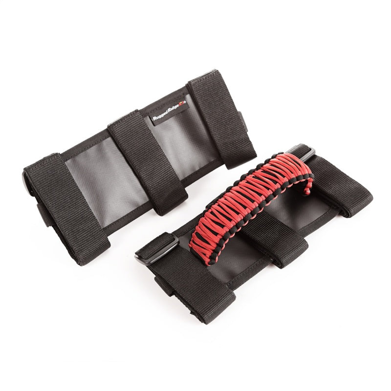 Load image into Gallery viewer, Rugged Ridge Paracord Grab Handles Red/Black Pair
