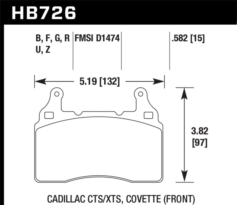 Load image into Gallery viewer, Hawk 2014 Chevrolet Corvette PC Front Brake Pads
