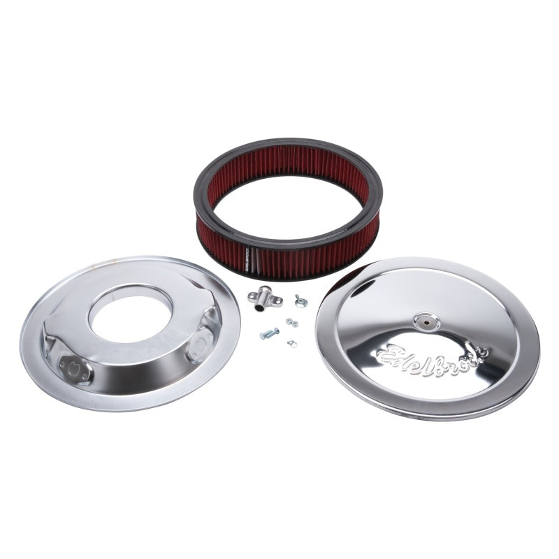 Load image into Gallery viewer, Edelbrock Air Cleaner Pro-Flo Series Round 14 In Diameter Cloth Element Chrome
