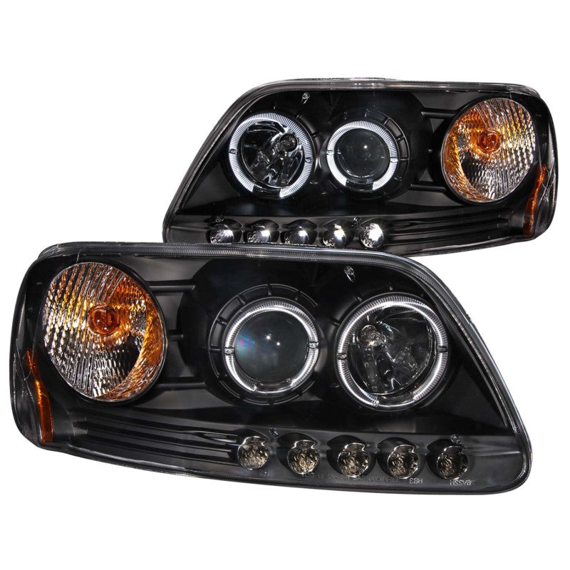 Load image into Gallery viewer, ANZO 1997.5-2003 Ford F-150 Projector Headlights w/ Halo and LED Black 1pc
