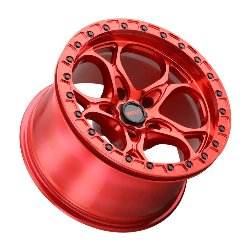 Load image into Gallery viewer, Weld Off-Road W906 17X9 Ledge Beadlock 5X127 ET-12 BS4.50 Candy Red / Red Ring 71.5
