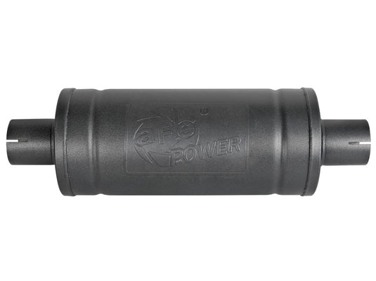 aFe MACH Force-Xp 409 SS Muffler w/ Black finish 2-1/2in Inlet & Outlet 14in x 16in Diameter