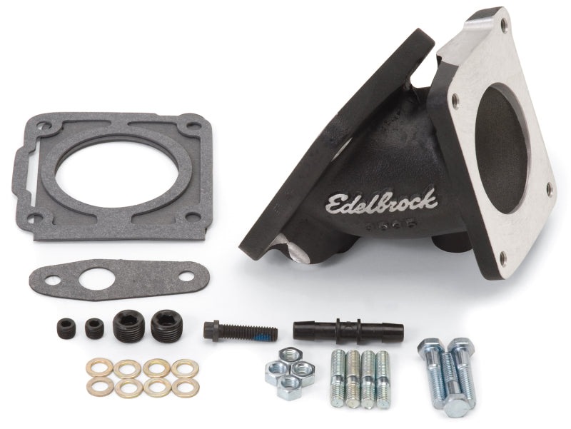 Load image into Gallery viewer, Edelbrock EFI Throttle Body Adaptor (Elbow) Ford Mustang 94-95 w/ Black Mini Texture Powder Coat

