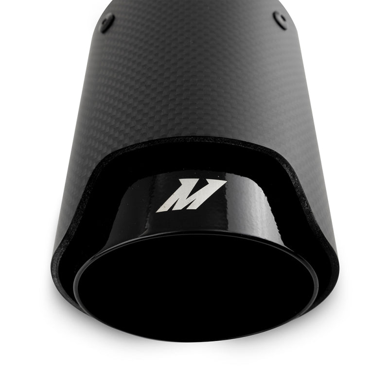 Load image into Gallery viewer, Mishimoto Carbon Fiber Muffler Tip 2.5in Inlet 3.5in Outlet M Black
