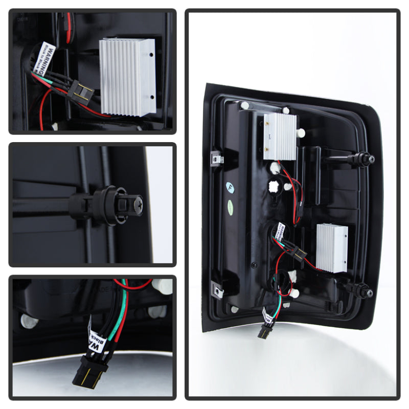 Load image into Gallery viewer, Spyder 14-18 Chevy 1500 / 15-19 GMC 3500 Dually / Bar LED Tail Lights Blk Smke ALT-YD-CS14-LBLED-BSM
