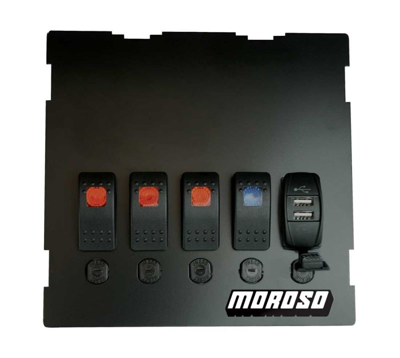 Load image into Gallery viewer, Moroso 99-04 Mazda Miata NB Radio/HVAC Pocket Block Off Plate With Switches
