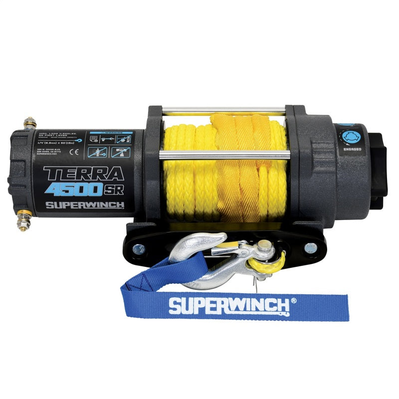 Load image into Gallery viewer, Superwinch 4500 LBS 12V DC 1/4in x 50ft Synthetic Rope Terra 4500SR Winch - Gray Wrinkle
