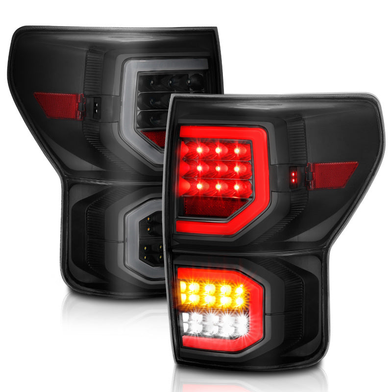 Load image into Gallery viewer, ANZO 2007-2013 Toyota Tundra LED Taillights Plank Style Black w/Smoke Lens
