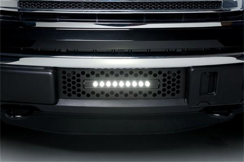 Load image into Gallery viewer, Putco 11-14 Ford F-150 EcoBoost SS Black Punch Bumper Grille Insert w/ 10in Luminix Light Bar
