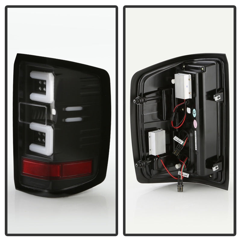 Load image into Gallery viewer, Spyder Chevy 1500 14-16 Light Bar LED Tail Lights All Blk ALT-YD-CS14-LBLED-BKV2
