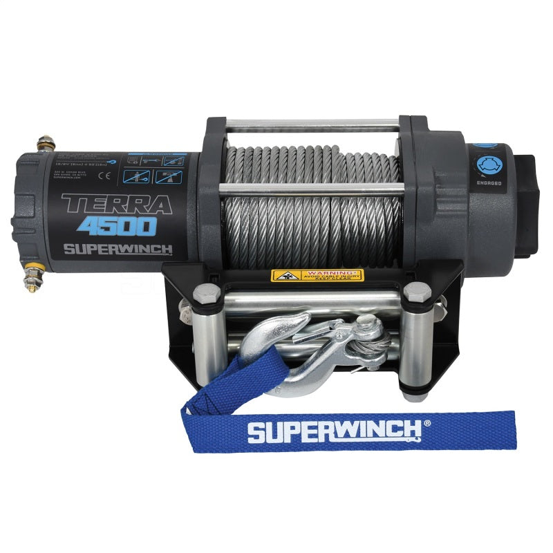 Load image into Gallery viewer, Superwinch 4500 LBS 12V DC 15/64in x 50ft Steel Rope Terra 4500 Winch - Gray Wrinkle
