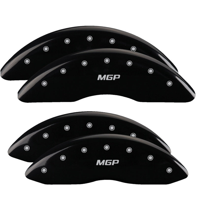 Load image into Gallery viewer, MGP 4 Caliper Covers Engraved Front &amp; Rear Hemi Black finish silver ch
