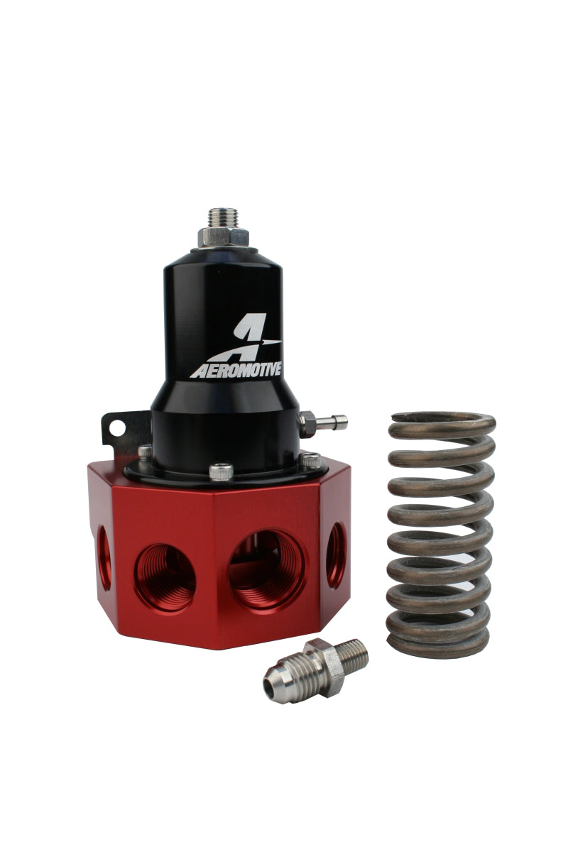 Load image into Gallery viewer, Aeromotive Regulator - 30-120 PSI - .500 Valve - 4x AN-08 and AN-10 inlets / AN-10 Bypass
