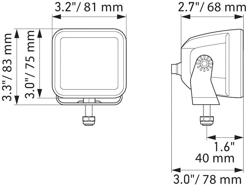 Load image into Gallery viewer, Hella Universal Black Magic 3.2in L.E.D. Cube Kit - Flood Beam

