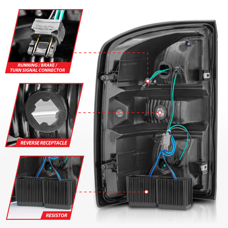 Load image into Gallery viewer, ANZO 2014-2018 GMC Sierra LED Tail Lights Black Housing Smoke Lens
