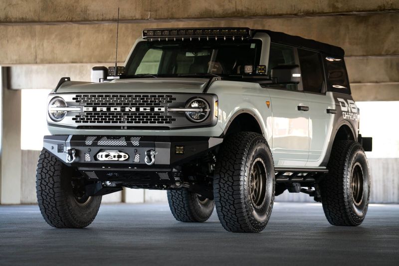 Load image into Gallery viewer, DV8 Offroad 2021+ Ford Bronco Front Bumper Winch Capable w/ Optional Bull Bar/Aux Light Opening
