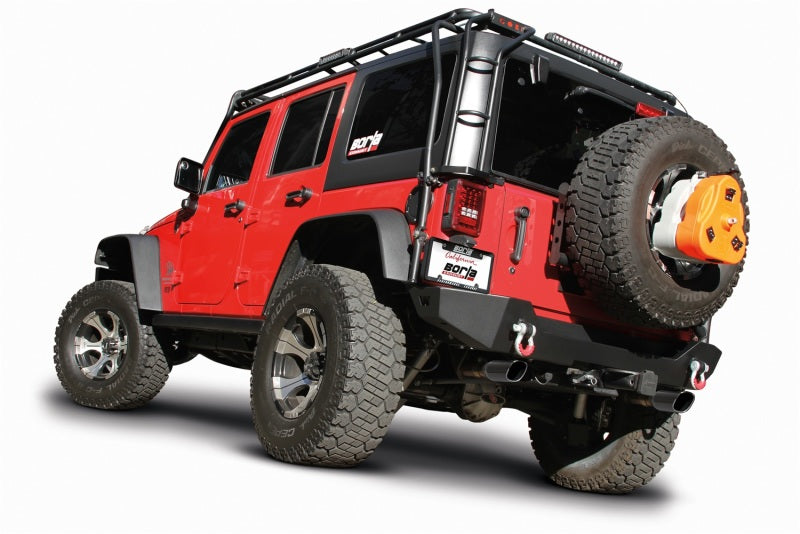 Load image into Gallery viewer, Borla 12-14 Jeep Wrangler JK 2/4Dr Rr Section ATAK Single Square Rlld Angle-Cut Black Chrome Exhaust
