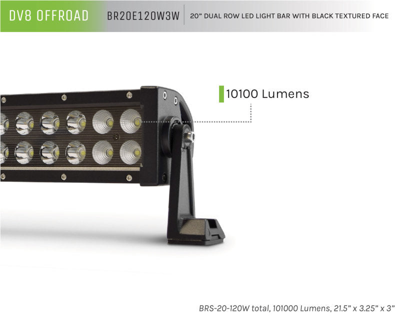 Load image into Gallery viewer, DV8 Offroad BRS Pro Series 20in Light Bar 120W Flood/Spot 3W LED - Black
