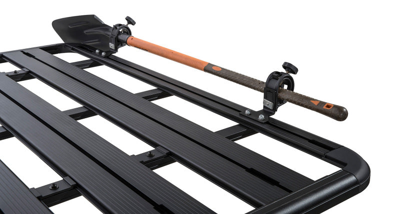 Load image into Gallery viewer, Rhino-Rack Multi-Purpose Shovel &amp; Conduit Holder Bracket for 5 Series Pioneer Racks
