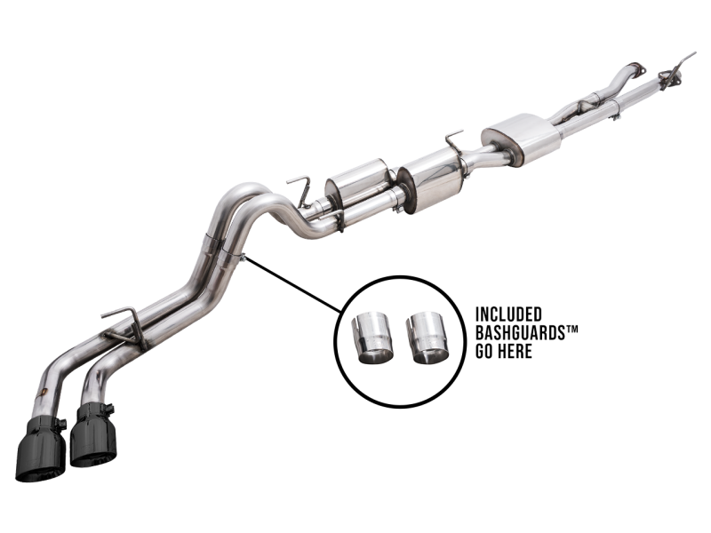 Load image into Gallery viewer, AWE 16-22 Toyota Tacoma 0FG Catback Exhaust w/ BashGuard - Dual Diamond Black Tips
