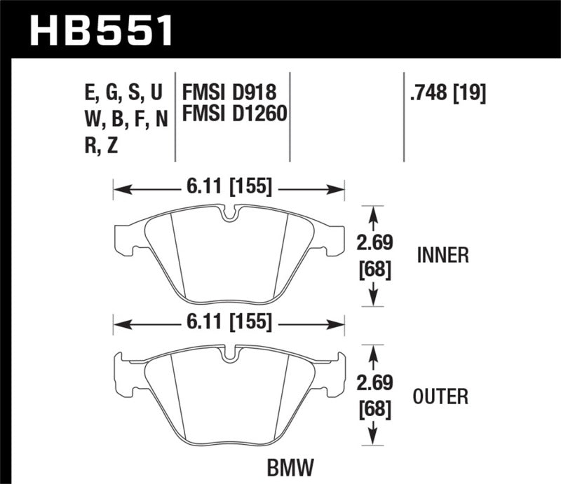 Load image into Gallery viewer, Hawk 2011 BMW 1 Series M 3.0L Base Front ER-1 Brake Pads
