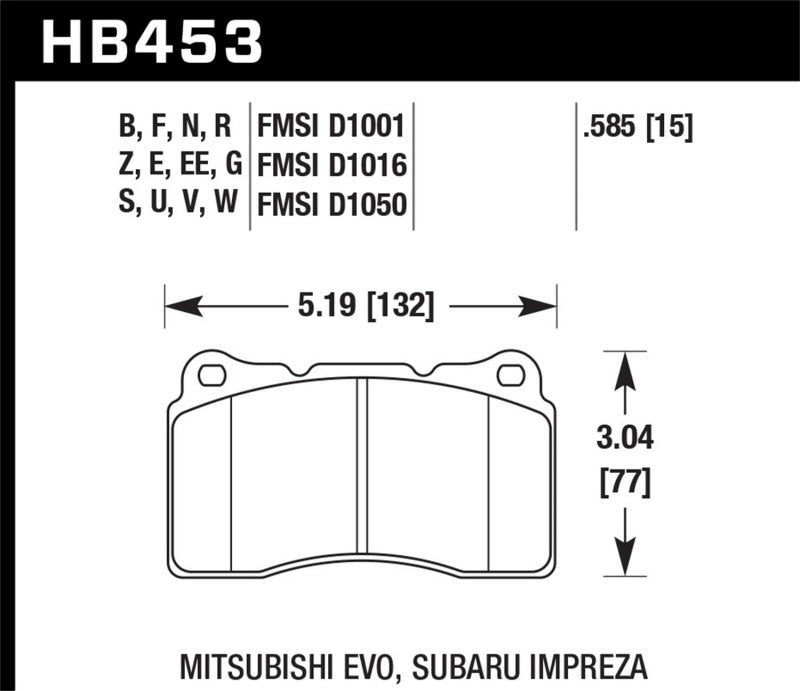 Load image into Gallery viewer, Hawk ER-1 Front Motorsport Brake Pads 03-06 Evo / 04-09 STi / 10+ Camaro SS (Brembo)
