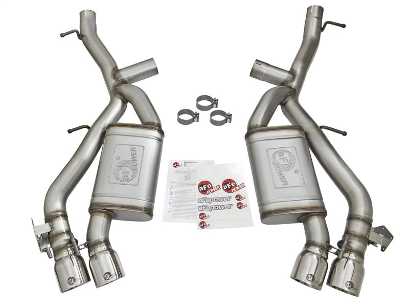 Load image into Gallery viewer, aFe MACHForce XP 3in 304 SS Axle-Back Dual Exhaust (NPP) w/ Polished Tips 16-17 Camaro SS V8-6.2L
