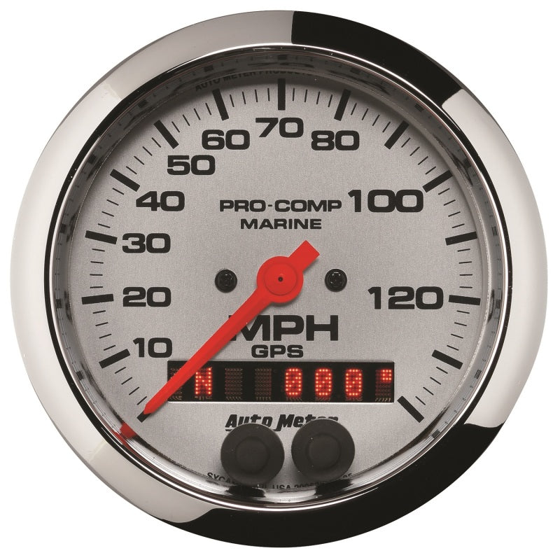 Load image into Gallery viewer, Autometer Marine Chrome 3-3/8in 140MPH GPS Speedometer Gauge
