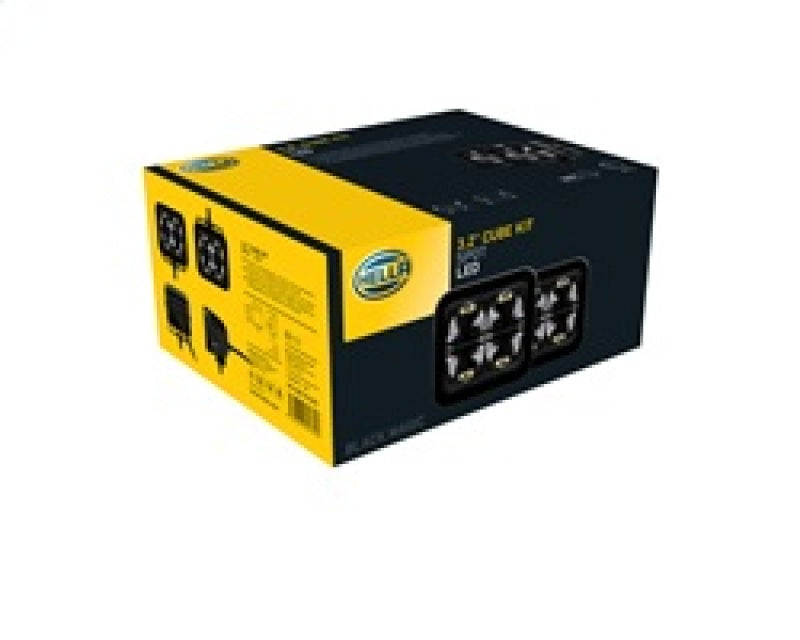 Load image into Gallery viewer, Hella Universal Black Magic 3.2in L.E.D. Cube Kit - Spot Beam
