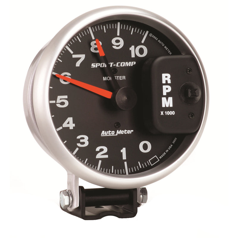 Load image into Gallery viewer, AutoMeter Gauge Tachometer 5in. 10K RPM Pedestal W/ Red Line Sport-Comp
