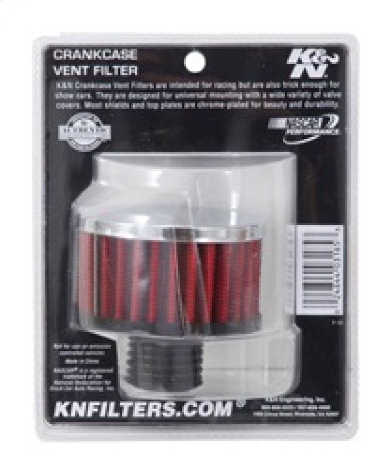 Load image into Gallery viewer, K&amp;N .5in Flange ID x 3in OD x 3.25in H Rubber Base Crankcase Vent Filter
