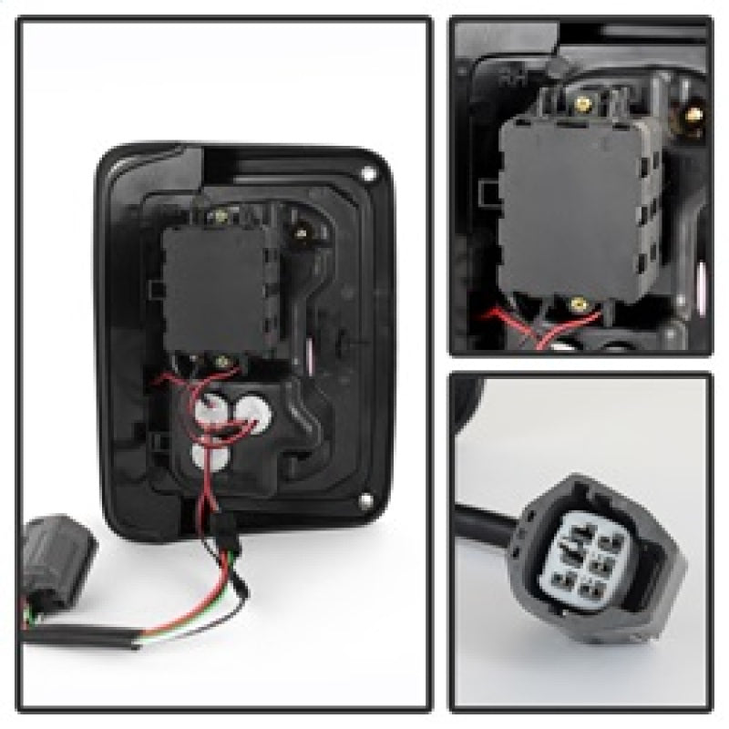 Load image into Gallery viewer, Spyder Jeep Wrangler 07-15 LED Tail Lights Black Smoke ALT-YD-JWA07-LED-BSM

